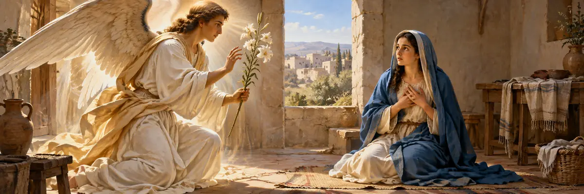 El arcángel Gabriel anuncia a María la Encarnación del Hijo de Dios.