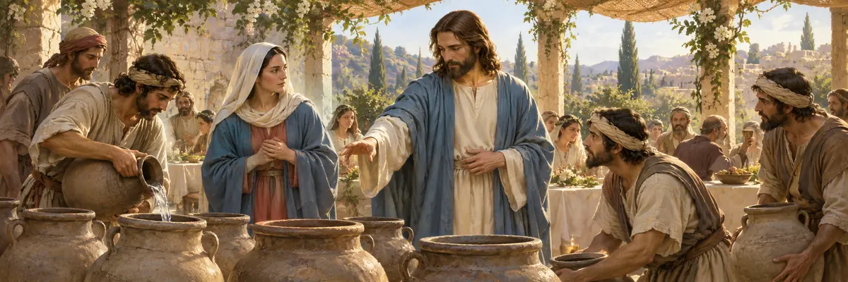 Jesús en las bodas de Caná.